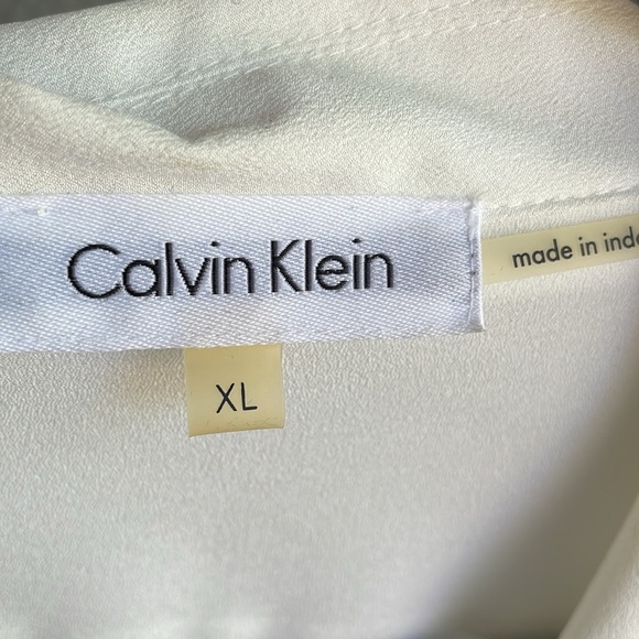 Calvin Klein White collared blouse XL - Picture 4 of 6